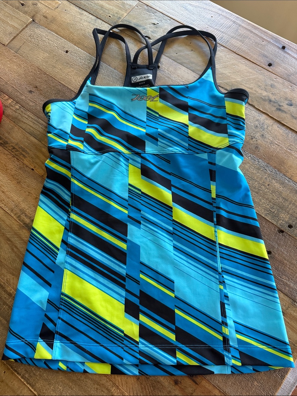 NWOT Zoot Bright Aqua, Neon Yellow & Black Triathlon Tank